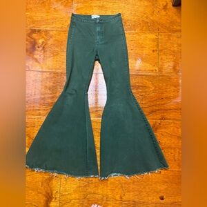 Free People Float on Flare Green Pants